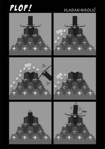 Cartoon: Plop! (medium) by vladan tagged revolution,demonstration,pyramid