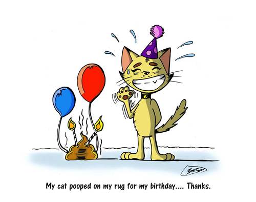 Cartoon: Happy Birthday (medium) by esplesst tagged cats,happy,birthday,funny