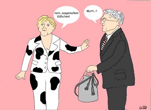 Cartoon: Melkpolitik (medium) by constanze tagged merkel
