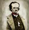 Cartoon: Edgar Allan Poe (small) by markdraws tagged edgar,allan,poe,caricature,humor,illustration,photoshop,painting,digital,art,horror,author,mystery,raven