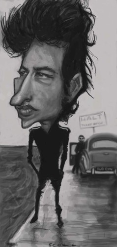 Cartoon: Dylan (medium) by jonesmac2006 tagged bob,dylan,caricature