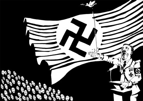 Cartoon: Poo and Luv (medium) by csamcram tagged hitler,csam,cram,peace,dove,war,nazism