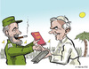 Cartoon: Papst auf Kuba (small) by pianoman68 tagged papst,benedikt,fidel,castro