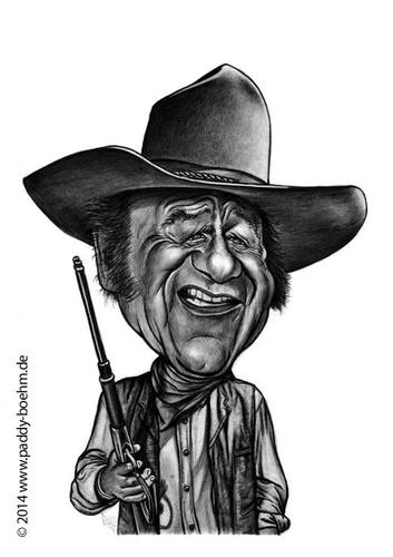 Cartoon: John Wayne (medium) by Paddy tagged john,wayne,western,film,schauspieler