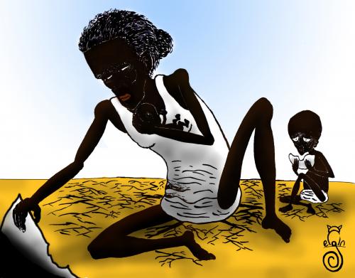 Cartoon: Hunger (medium) by MelgiN tagged hunger,africa,cartoon