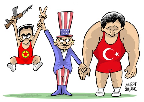 Cartoon: Referee (medium) by Murat tagged usa,america,pkk,terror,turkey