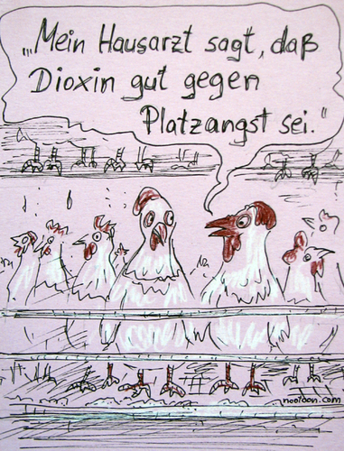 Cartoon: dioxin chicks (medium) by nootoon tagged schweine,geldgierige,lecker,futtermittel,nootoon,chicks,germany,dioxin