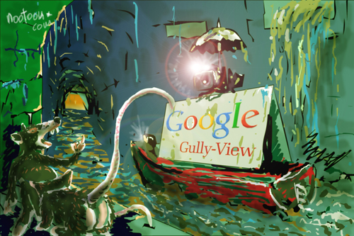 Cartoon: google gully-view (medium) by nootoon tagged germany,illustration,view,gully,google