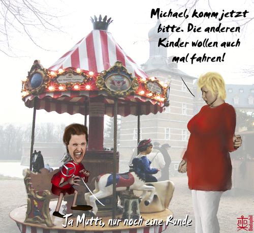 Cartoon: Schumacher comeback (medium) by Dadaphil tagged schumacher,michael,formel,karussell,merry,go,round,formula,mercedes,benz