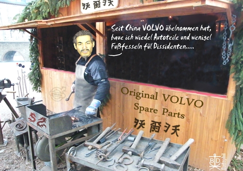Cartoon: VOLVO sold to China (medium) by Dadaphil tagged volvo,china,dissident
