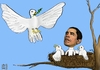 Cartoon: Hope - Hoffnung (small) by Dadaphil tagged hope hoffnung obama nobel price peace frieden taube dove