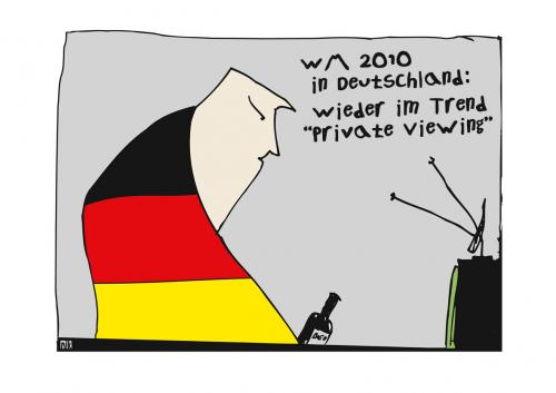 Cartoon: WM 2010 (medium) by nik tagged fußball,wm,2010,deutschland,fernseher,fan,bier