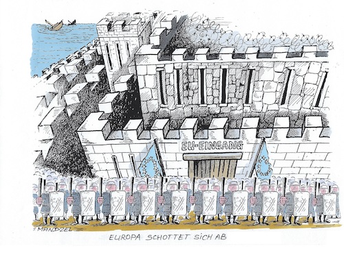 Cartoon: Abschottung (medium) by mandzel tagged erdogan,flüchtlinge,türkei,europa,krieg,syrien,idlib,erdogan,flüchtlinge,türkei,europa,krieg,syrien,idlib