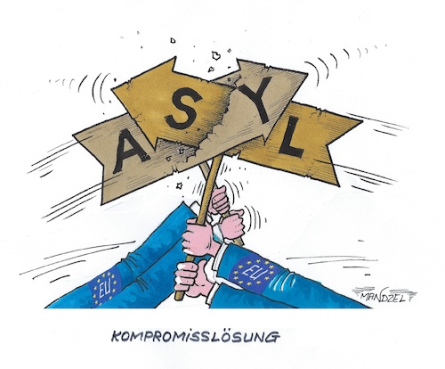 Cartoon: Auf Biegen und Brechen...! (medium) by mandzel tagged eu,migranten,asylkompromiss,menschenverachtung,deutschland,eu,migranten,asylkompromiss,menschenverachtung,deutschland