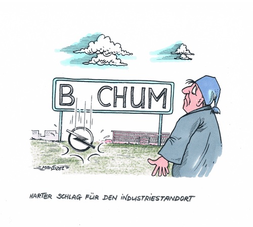 Cartoon: Bochum verliert Opel (medium) by mandzel tagged opel,bochum,werksschließung,2016,opel,bochum,werksschließung,2016
