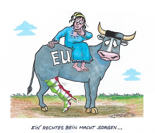 Cartoon: Das schlimme rechte Bein (medium) by mandzel tagged eu,italien,wahlen,melosi,rechtsdrall,eu,italien,wahlen,melosi,rechtsdrall