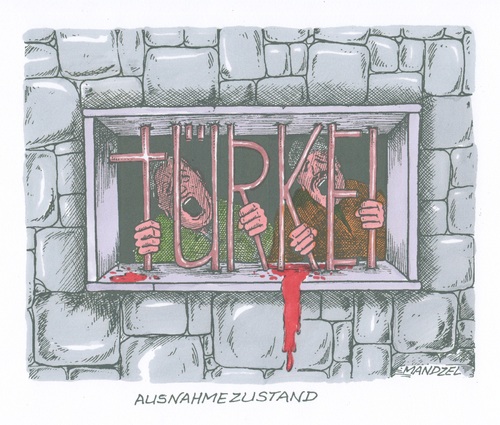 Cartoon: Die Türkei im Ausnahmezustand (medium) by mandzel tagged türkei,erdogan,putsch,ausnahmezustand,alleinherrschaft,türkei,erdogan,putsch,ausnahmezustand,alleinherrschaft