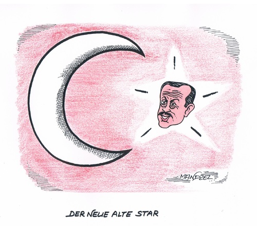 Cartoon: Erdogans Sternstunde (medium) by mandzel tagged türkei,wahlen,erdogan,türkei,wahlen,erdogan