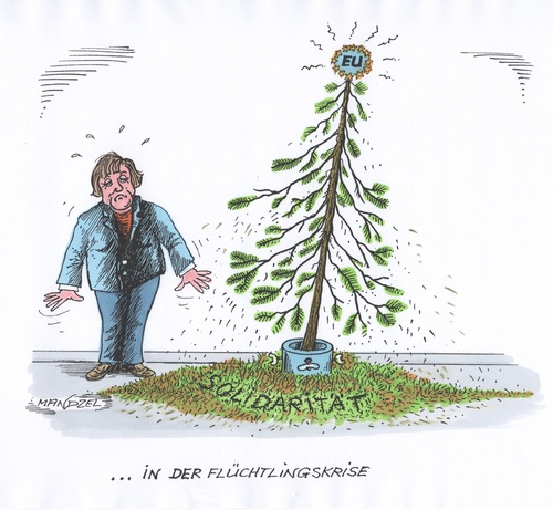 Cartoon: EU und Solidarität (medium) by mandzel tagged eu,flüchtlingskrise,solidarität,merkel,tannenbaum,eu,flüchtlingskrise,solidarität,merkel,tannenbaum