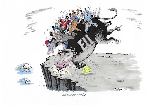 Cartoon: Europa aus dem Tritt (medium) by mandzel tagged corona,pandemie,panik,chaos,hysterie,durcheinander,eu,corona,pandemie,panik,chaos,hysterie,durcheinander,eu