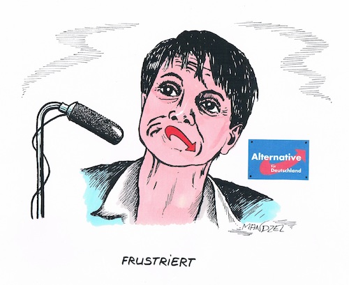 Cartoon: Frustrierte Petry (medium) by mandzel tagged afd,deutschland,wahlen,petry,populismus,afd,deutschland,wahlen,petry,populismus