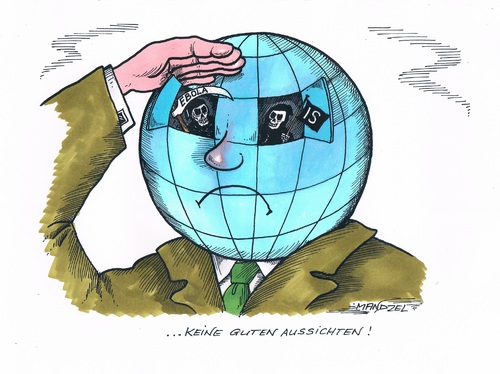 Cartoon: Gefahren im Auge (medium) by mandzel tagged is,ebola,globus,gefahr,tod,is,ebola,globus,gefahr,tod