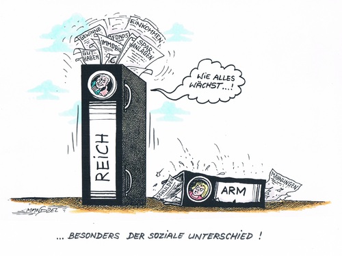 Cartoon: Geteilte Gesellschaft (medium) by mandzel tagged reichtum,armut,ungerechtigkeit,kluft,reichtum,armut,ungerechtigkeit,kluft