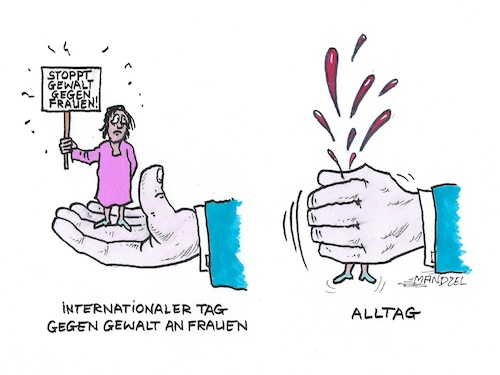 Cartoon: Gewalt gegen Frauen (medium) by mandzel tagged frauen,gewalt,deutschland,mobbing,missachtung,unterdrückung,frauen,gewalt,deutschland,mobbing,missachtung,unterdrückung