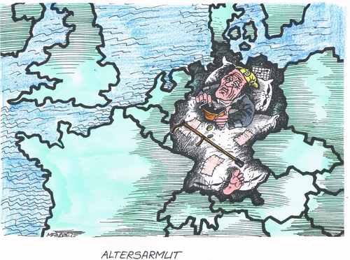 Cartoon: Grassierende Altersarmut (medium) by mandzel tagged altersarmut,deutschland,ausbreitung,altersarmut,deutschland,ausbreitung