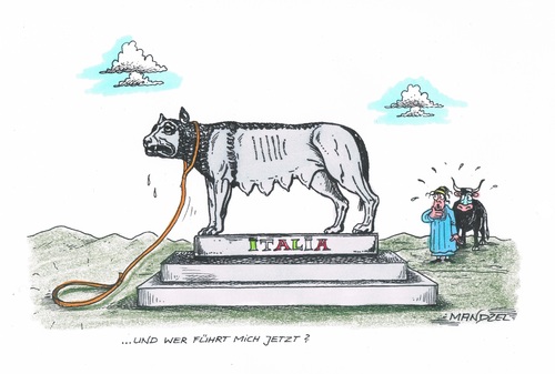 Cartoon: Italien ohne Regierung (medium) by mandzel tagged italien,wölfin,wahlen,regierungslos,italien,wölfin,wahlen,regierungslos