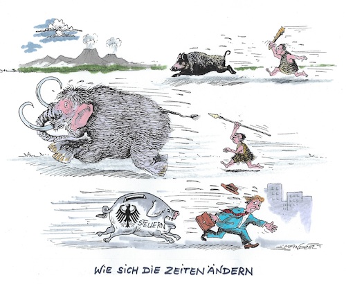 Cartoon: Jäger und Gejagte (medium) by mandzel tagged steuern,staat,deutschland,steuern,staat,deutschland