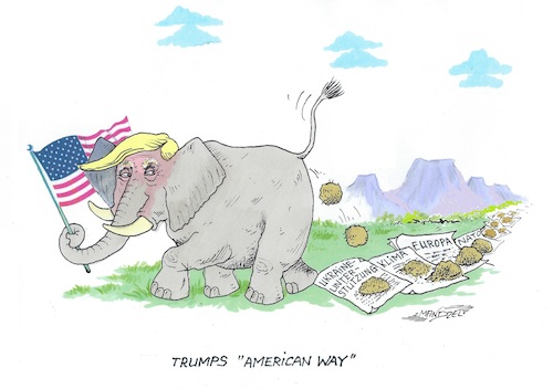 Cartoon: Jetzt gehts los... (medium) by mandzel tagged trump,usa,wahlen,trump,usa,wahlen