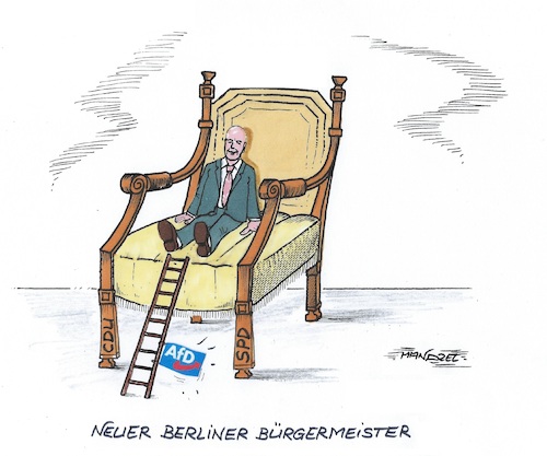 Cartoon: Kai Wegner (medium) by mandzel tagged giffey,spd,cdu,berlin,nachwahl,wegner,afd,giffey,spd,cdu,berlin,nachwahl,wegner,afd