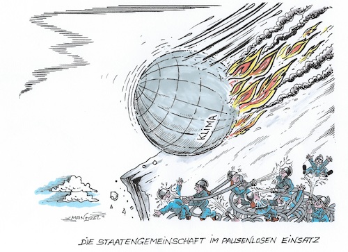 Cartoon: Kampf dem Klima (medium) by mandzel tagged umwelt,co2,klima,egoismus,gesetze,staatengemeinschaft,umwelt,co2,klima,egoismus,gesetze,staatengemeinschaft