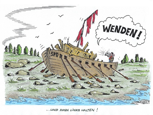 Cartoon: Neuer SPD-Kurs (medium) by mandzel tagged spd,neustart,linkskurs,selbstfindung,wendemanöver,spd,neustart,linkskurs,selbstfindung,wendemanöver