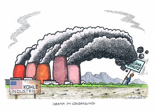 Cartoon: Obamas Klimaschutz (medium) by mandzel tagged klimaschutz,usa,obama,kohleindustrie,gegenwind,klimaschutz,usa,obama,kohleindustrie,gegenwind