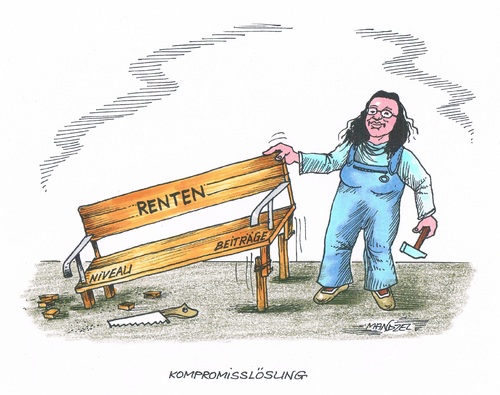 Cartoon: Rentenreform (medium) by mandzel tagged rente,renteneintrittsalter,rentenniveau,rentenreform,altersarmut,bevölkerungsentwicklung,nahles,rentenbeiträge,rente,renteneintrittsalter,rentenniveau,rentenreform,altersarmut,bevölkerungsentwicklung,nahles,rentenbeiträge