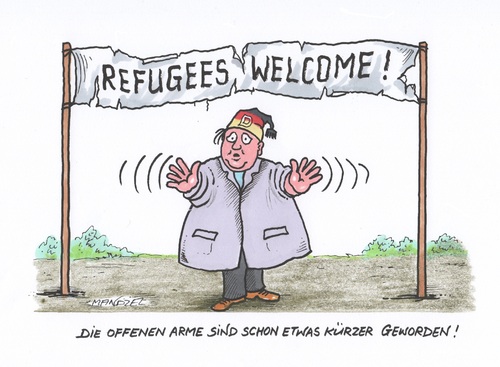 Cartoon: Willkommenskultur nimmt ab (medium) by mandzel tagged flüchtlinge,deutschland,aufnahmebereitschaft,krieg,terror,hunger,asyl,flüchtlinge,deutschland,aufnahmebereitschaft,krieg,terror,hunger,asyl