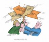 Cartoon: Harte Gegensätze (small) by mandzel tagged flüchtlingsobergrenze,merkel,seehofer,wahlkampf,zuwanderer,uneinigkeit