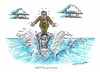 Cartoon: Kritikumtost (small) by mandzel tagged verteidigungsminister,kritik,brandung,standflächenverlust,drohnenskandal