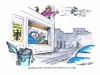 Cartoon: Spionen ein Schnippchen schlagen (small) by mandzel tagged usa,spionage,schreibmaschinen,brieftauben