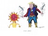 Cartoon: Trump nimmt den Kampf auf (small) by mandzel tagged corona,pandemie,panik,chaos,hysterie,wirtschaft,trump,krieg