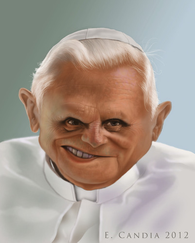 Cartoon: Benedict XVI (medium) by StudioCandia tagged caricature,pope
