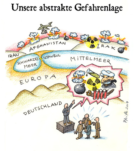 Cartoon: Abstrakte Gefahrenlage (medium) by Andreas Pfeifle tagged abstrakt,gefahr,gefahrenlage,terror,terrorismus