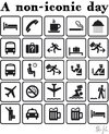 Cartoon: non-iconic-day (small) by Andreas Pfeifle tagged comic icons pictogram