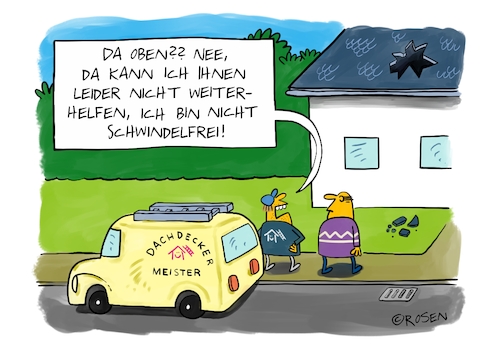 Cartoon: Dachdecker (medium) by Holga Rosen tagged dachdecker,fachkräftemangel,dachdecker,fachkräftemangel