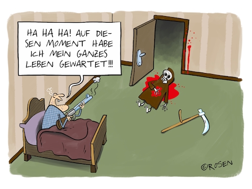 Cartoon: Warten auf den Tod (medium) by Holga Rosen tagged tod,warten,leben,tod,warten,leben