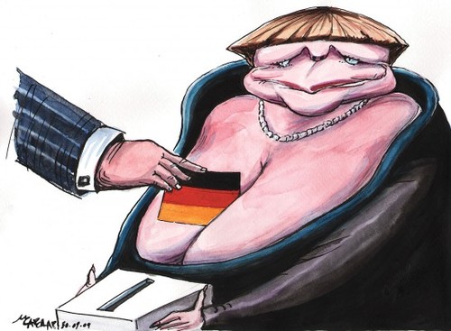 Cartoon: Angela Merkel (medium) by Tchavdar tagged angela,merkel,elections,germany