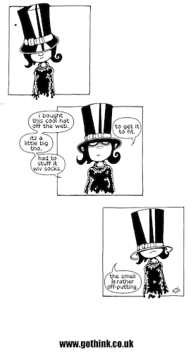 Cartoon: Donna Cjaotic - Top Hat (medium) by gothink tagged goth,punk,emp,teen,girl,top,hat,smell,smelly