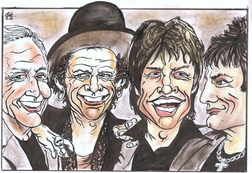 Cartoon: STILL ROLLING (medium) by ade tagged music,rolling,stones,groups